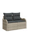 Zweisitziges Sofa Außenbereich Rattan mit Kissen 55x55x37cm