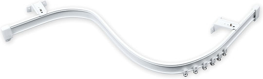Anartisi One-Way Curtain Track Made of Aluminum in White Colour 140cm Rail-Bendable-140