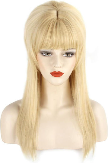 Fvcent Perucă Vintage Retro Stil Dreaptă Blondă Cu Breton Circumferință 50 Cm