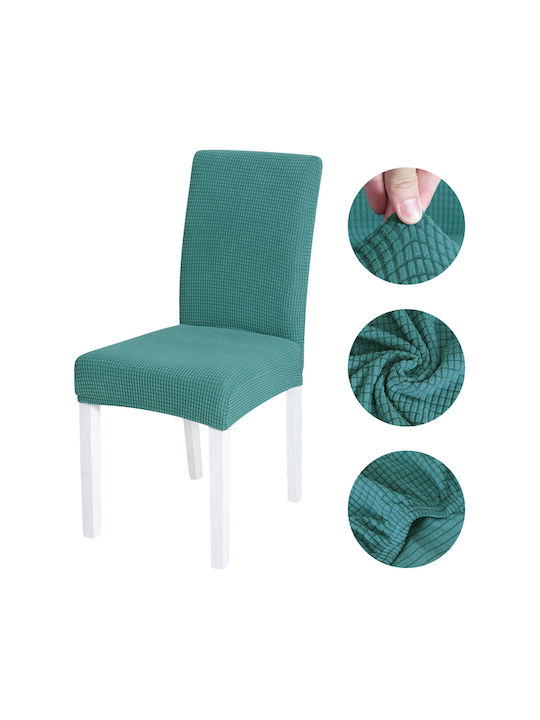 Set 2 Pieces Elastic Chair Cover Lycra Tsu-Petrol