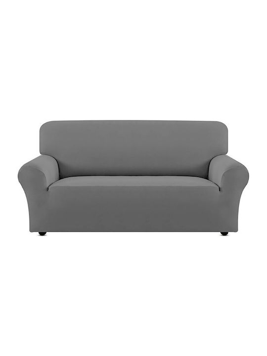 Elastic Sofa Covers Monochrome Four Seater Lycra Art:sf2 Light Gray