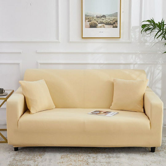 Elastische Abdeckungen Für Couch-Überzüge Einfarbige Für Vier-Sitzer Lycra Art:sf2 Beiges