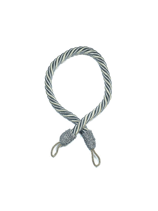 Διακοσμητικό Δέσιμο Κουρτίνας Rayon 5*4cm Τελειώματα Θυλάκια Υψος 95cm Γκρι