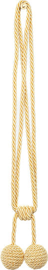 Decorațiune Branțuri Și Suporturi Pentru Perdele Rayon 2*6cm Bile Înălțime 60cm Bej Auriu