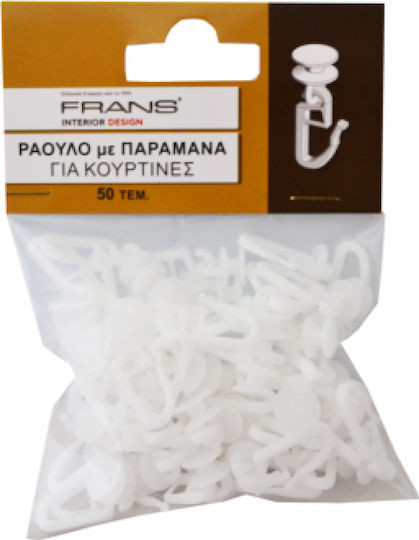 Frans Interior Design Curtain Hooks Glider Safety Pin Curtains 50 Pieces White