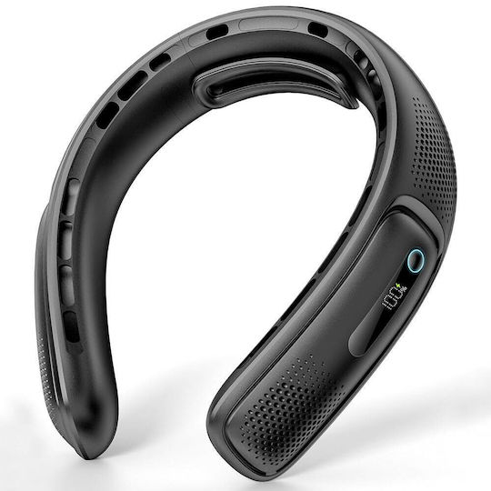 Techsuit Ανεμιστηράκι Λαιμού USB Επαναφορτιζόμενο 4000mAh 9W Μαύρο