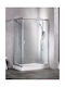 Sanitec As80110 Kabine Für Asymmetrische Dusche Klarglas 80x110x180cm