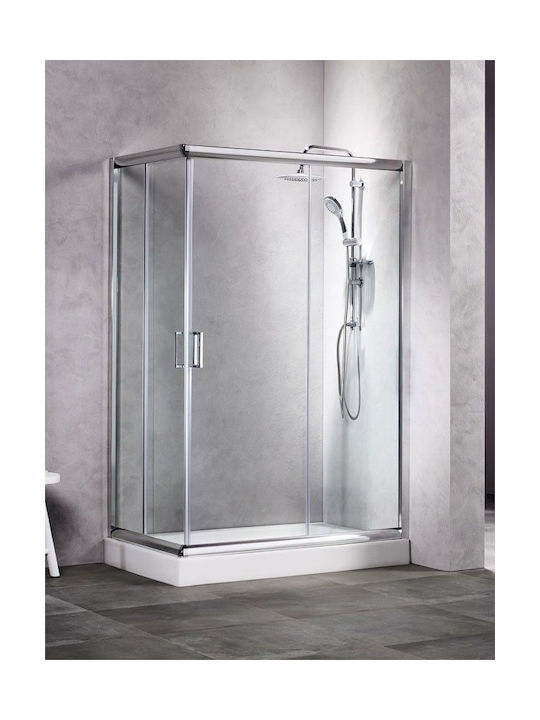 Sanitec As9080 Cabinet Asimetric De Duș Transparent 90x80x180cm
