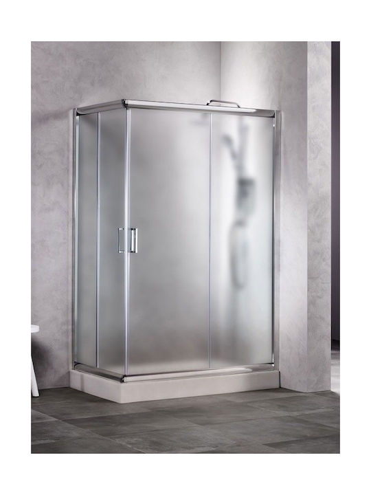 Sanitec As70120f Кабинет Асиметричен Душ Матиран 70x120x180см