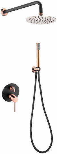 Excel Minimal Set Eingebaute Wasserhähne Roségold 2 Ausgänge Mischpult Telefon & Kopfbrause Wand