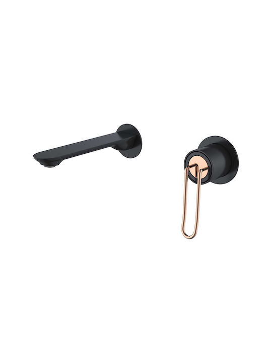 Excel Mona Built-in Set for Bathroom Sink Rose Gold Mixer 2 Exits
