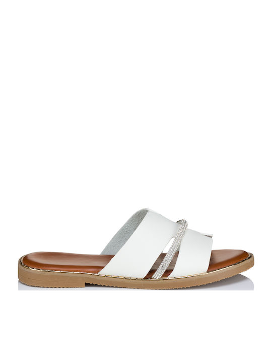 Mira & Max Flache Sandalen für Damen in Weiß Farbe