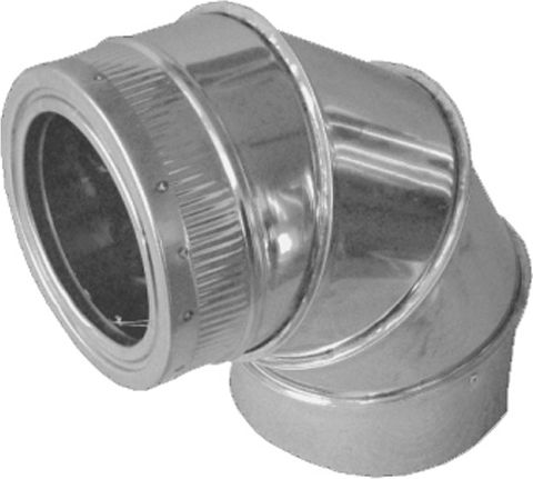 Spiroduct Inox Insulated Corner Chimney Pipe 90° Spiral Seam Ø150/200mm