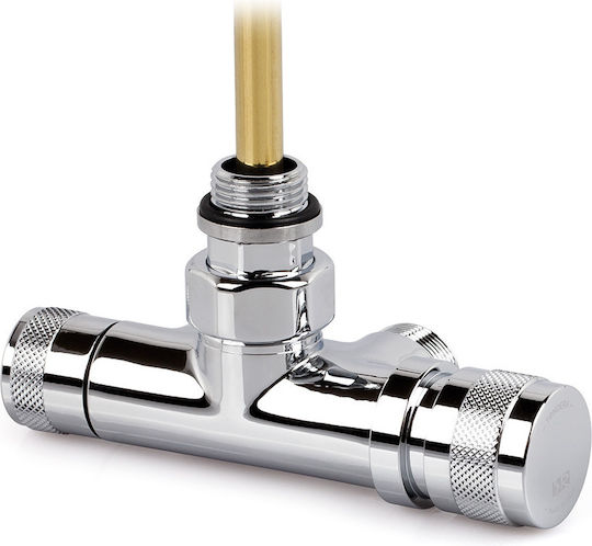 S.r Tondera 0688c Chrome Decorative Radiator Switch for Towel Rack Corner Right Connector Φ16 Copper
