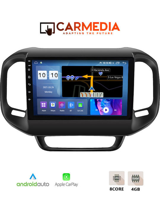 Carmedia Car Audio System for Fiat Toro 2017-2021 (Bluetooth/USB/WiFi/GPS/Apple-Carplay/Android-Auto) with Touch Screen 9"
