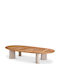 Free Form Table Wood Teak Aluminum Dimension 170x85x34cm Eichholtz