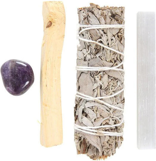 Energy Cleansing Smudge Kit Palo Santo Sage Amethyst & Selenite