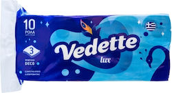 Vedette 10 Rollen Toilettenpapier 120gr 25m 200 Dreilagige Blätter