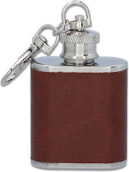 Hip Flask Фласк Питиета Мини Ключодържател Изкуствена Кожа Кафява 30ml Hip Flask Фласк Питиета Мини Ключодържател Изкуствена Кожа Кафява 30ml