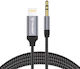 Techsuit 3.5mm to Lightning Cable Γκρι 1.5m