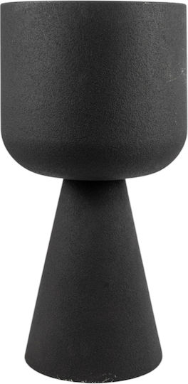 Zen Collection Ghiveci Metalic Negru 23.5x23.5x46εκ.