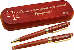 Set Personalizat Din Lemn Stilou & Pană Cu Toc Set Personalizat Din Lemn Stilou & Pană Cu Toc