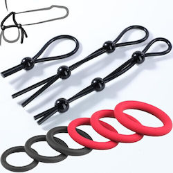Toyboy Set 9 Penisringe Schwarz Rot