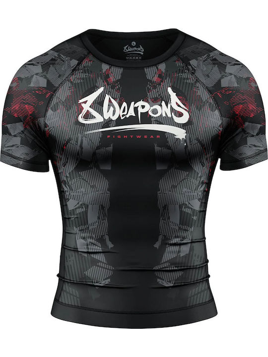 8 Weapons Herren Kurzärmlig T-Shirt 8300013-1-BKRE für Jiu-Jitsu Schwarz