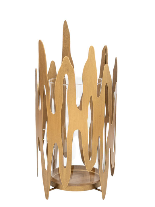 Zen Collection Kerzenhalter Metall in Gold Farbe 14x29.5x14cm 1Stück