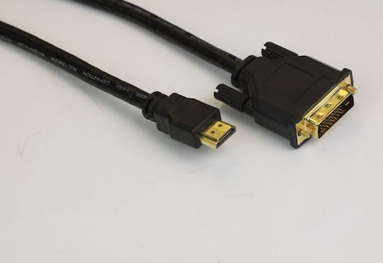 VCOM Cable DVI-D male - HDMI male 5m Μαύρο