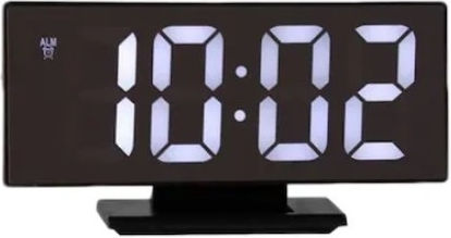Tabletop Digital Clock LED Plastic with Alarm Clock White DXVMY4MBM