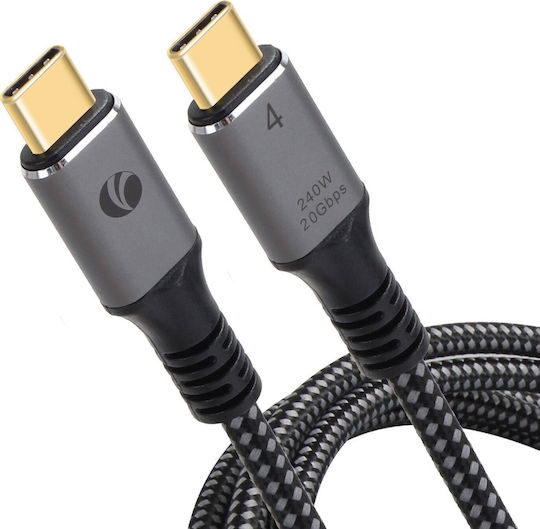 VCOM USB 2.0 Video Cable USB-C male - Thunderbolt 3 240W Μαύρο 2m