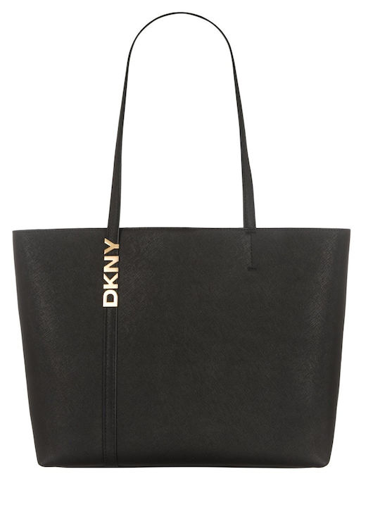 Damen Leder Tote Handtasche Schwarz
