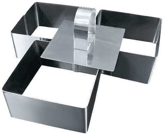 Set Dessert Ringe 8 X H4cm 3 Stück Quadrate