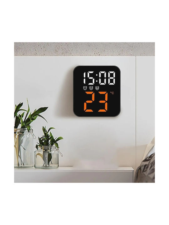 Wanduhr Digital Kunststoff Orange 11x10cm