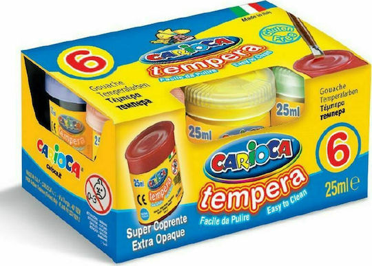 Carioca Tempera Farben Mehrfarbig 25ml 6Stück