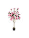 Costway Künstlicher Magnolienbaum Blumen 90 cm Topf Hz10315pi-1