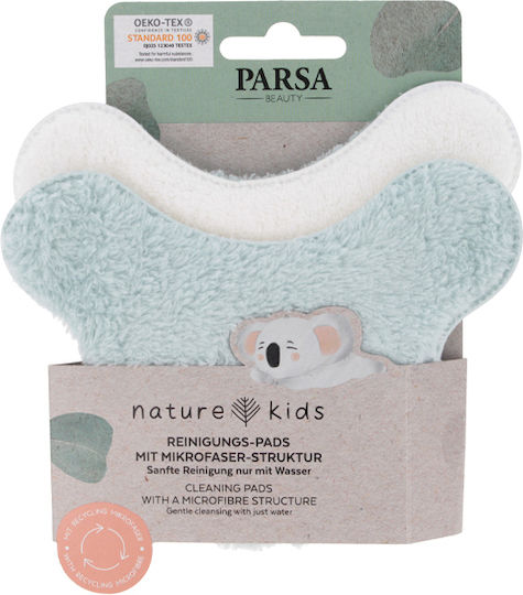 Parsa Kids Koala Microfibre Face Cleansing Cloths Green Orange 2 Pieces