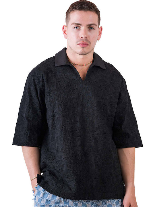 Polo Blouse Black
