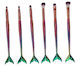 Brush Set 6 Pieces Small Mermaid Shape Colorful 1323