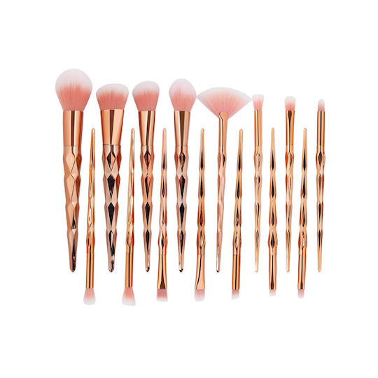 15 Makeup Brushes Unicorn Shape Handle Maange Gold