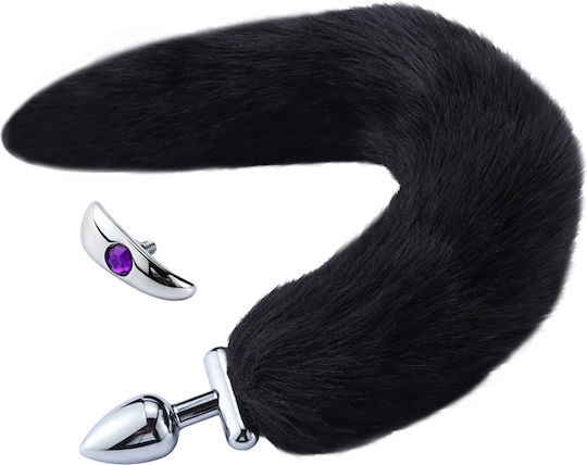 Anal Plug Kiotos Screwed Fox Tail Butt Plug Black