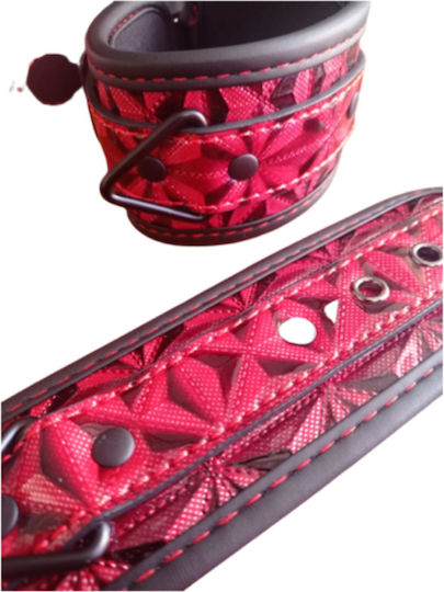 Tie Me Up Leather Hand Cuffs Ankles Red Black Details Red