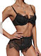 Isla Sexy Lingerie Set Lace Sheer Underwire Garters Matching Thong