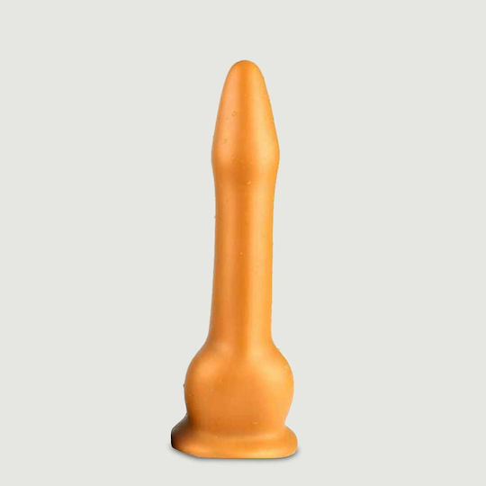 Голямо Гладко Дилдо от Силикон със Смукателна Чашка Large Vipe Smooth Silicone Dildo 21 x 5 см Златен