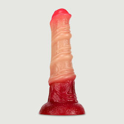 Dildo Σιλικόνης Δράκος Ραβδώσεις & Βεντούζα Kawal Dragon Silicone Dildo Suction Cup 20 X 5,5 Cm Κόκκινο