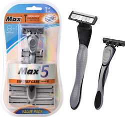Бръсначки Max 5 Остриета + 8 Резервни Глави