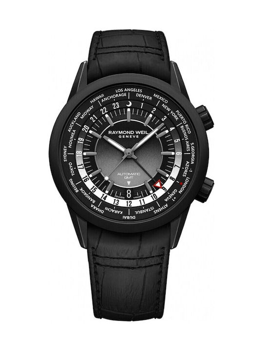 Raymond Weil Freelancer Gmt Worldtimer 41mm Μαύρο Καντράν