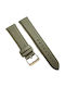 Каишка От Плат С Кожена Подплата Quick Release Army Зелен Премиум 22mm