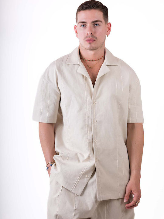 Short-sleeved Shirt Beige